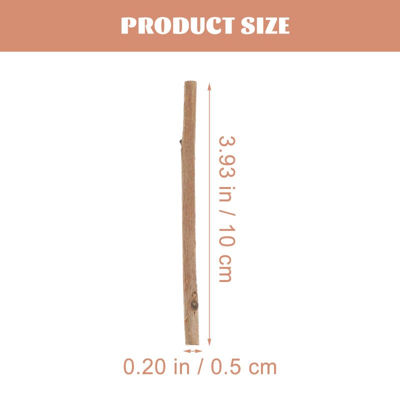 Tinksky 10CM Long 0.3-0.5CM in Diameter Wood Log Sticks for DIY Crafts Photo Props 100pcs (Wood Color) - Image 2